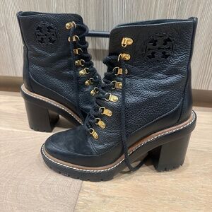 Tory Burch Miller Lug-Sole Combat Boots size 7